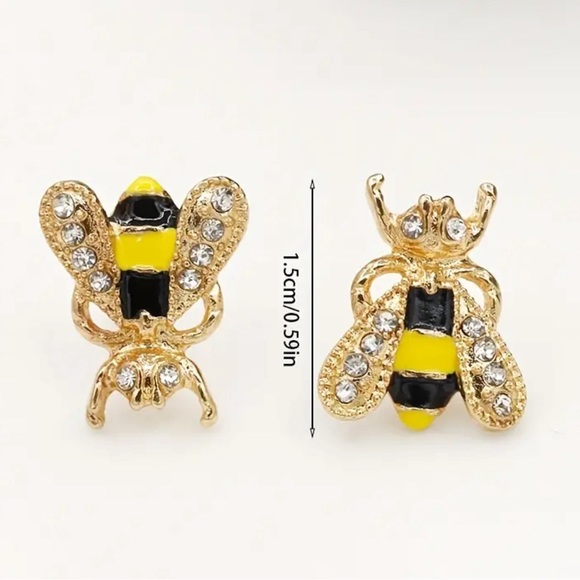Beautiful bee pierced earrings NWOT - Picture 3 of 10